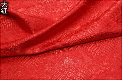 Ocean Waves Silk Rayon Brocade Fabric: Upholstery, Costume, Decor