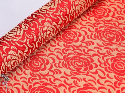 Rose Brocade Fabric: Chinese Style Rayon Qipao Cheongsam Material