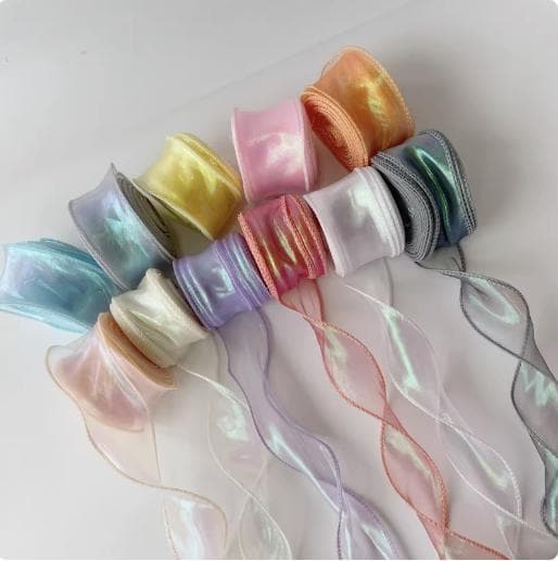 Gradient Fishtail Organza Ribbon: 4cm DIY Craft Fabric, 10 Yards