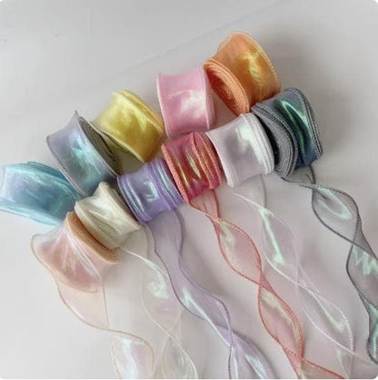 Gradient Fishtail Organza Ribbon: 4cm DIY Craft Fabric, 10 Yards