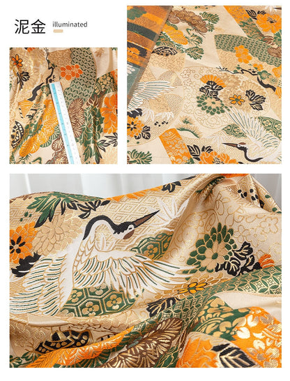 Tissu brocart de soie Kirin japonais : tissu d’ameublement tissé Nishijin coloré (largeur : 150 cm)