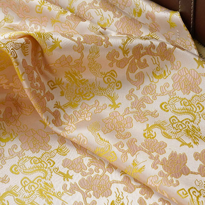 Flying Dragon Brocade Fabric: 59"W Rayon Chinese Robe Material