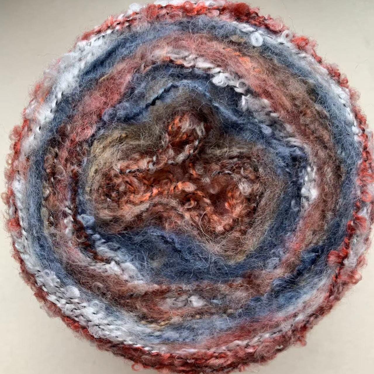 Hand-Dyed Rainbow Mohair Yarn: Gradient Ombre Knitting Wool