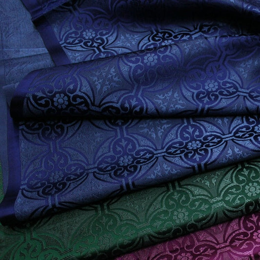 Plaid Brocade Fabric: Traditional Mongolian Robe Jacquard (29.5" W)