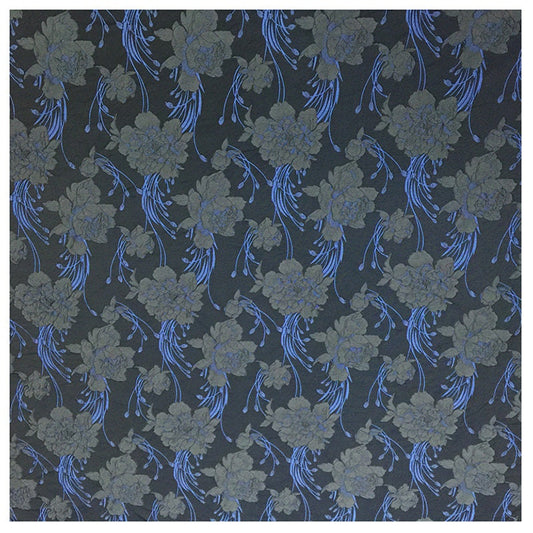 Tissu jacquard à motif floral : polyester à fil doré de 152 cm de large, vendu au mètre.