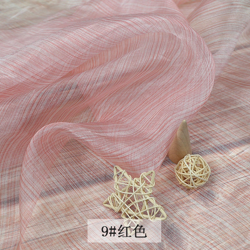 Striped Organza Fabric: 59" Ethnic Style Costume & Decor