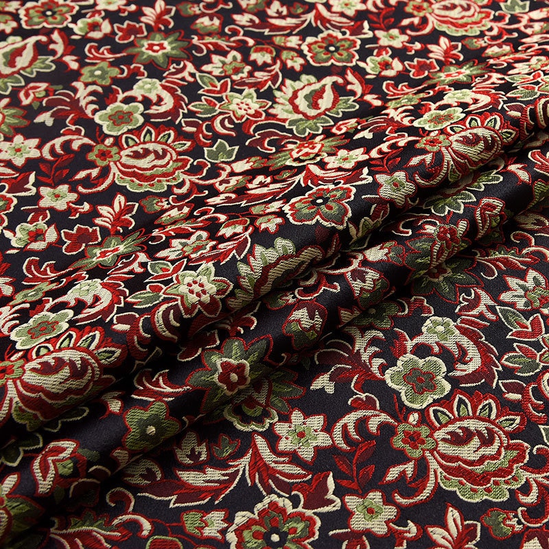 Floral Brocade Fabric: Silk Rayon Blend, Cheongsam Qipao Material (29.5" Wide)