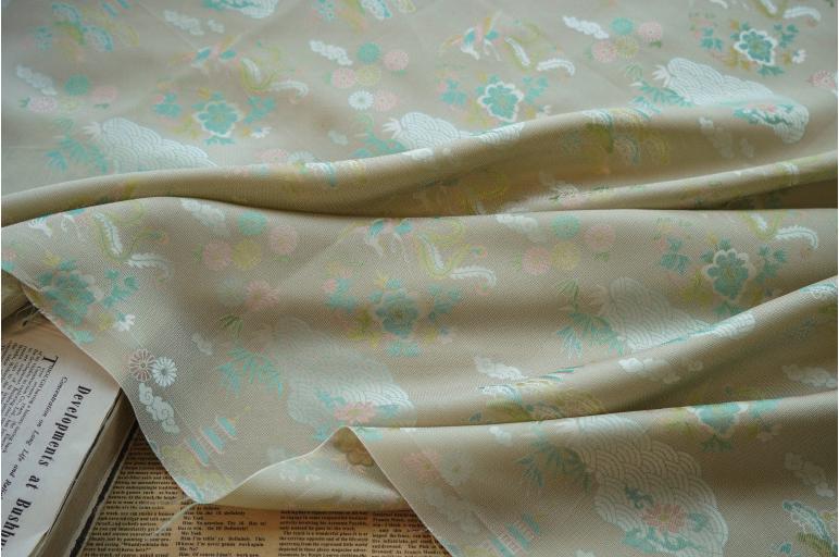 Japanese Brocade Fabric: Silky Upholstery, Costume, Decor - 55"W
