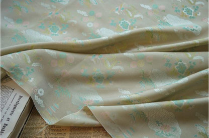 Japanese Brocade Fabric: Silky Upholstery, Costume, Decor - 55"W