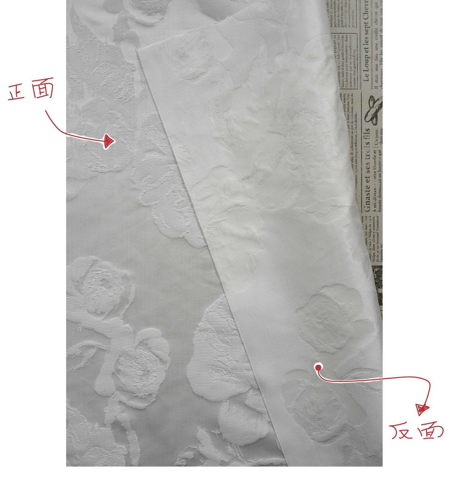 Tissu jacquard à motif floral en relief ��� Broca élégant" Large