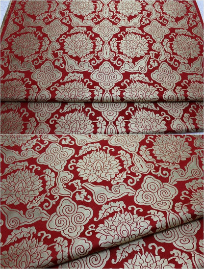 Lotus Brocade Fabric: Chinese Qipao Cheongsam Sewing, Upholstery (29" Wide)