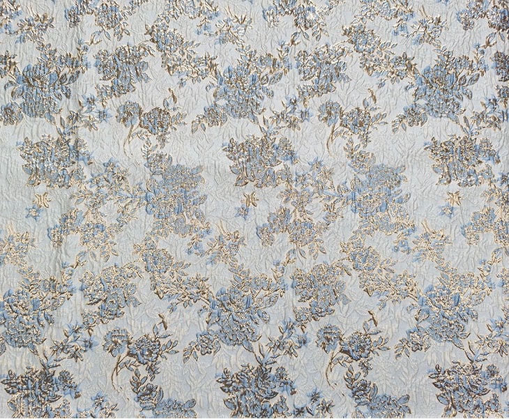 Gold Thread Floral Jacquard Fabric: 3D Texture Designer Sewing Material
