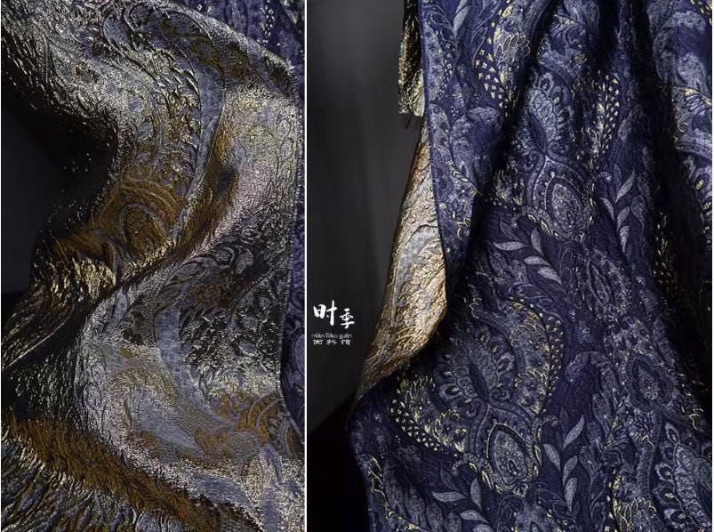 Palace Jacquard Damask Fabric: Retro Upholstery & Sewing - 55"W