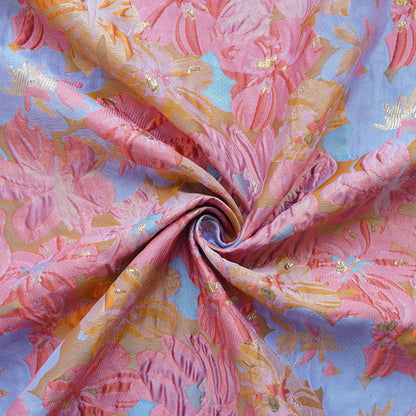 Gold Thread Embossed Jacquard Fabric: European Designer Upholstery & Sewing