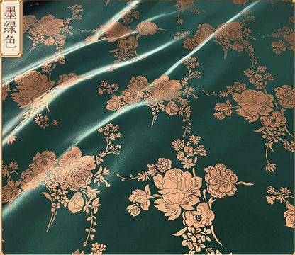 Nishijin Japanese Floral Brocade Fabric: High-Precision Rayon Sewing