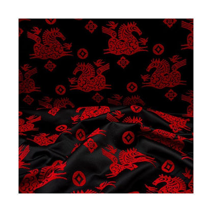 Bronze Dragon Boat Jacquard Fabric: Vintage Chinese Style, 59" Wide
