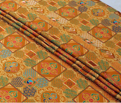 Mongolian Brocade Fabric: Tibetan Gown Material, 29.5" Wide, By The Meter