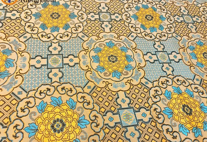 Tissu brocart impérial : Soie jacquard tibétaine faite main (au mètre)