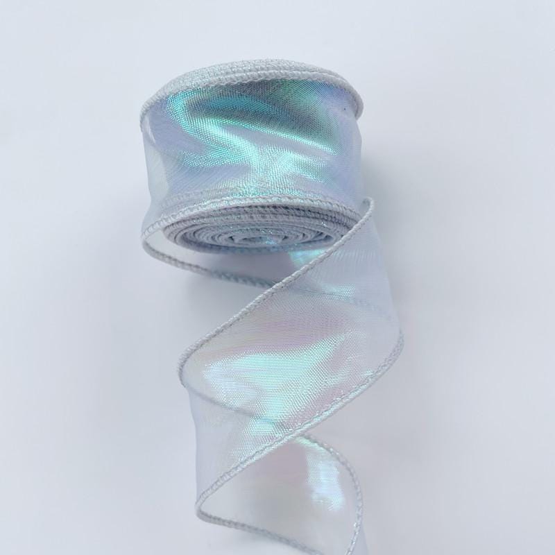 Gradient Organza Ribbon: 4cm Sheer Fishtail Fabric, 10 Yards