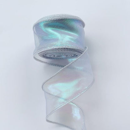 Gradient Organza Ribbon: 4cm Sheer Fishtail Fabric, 10 Yards