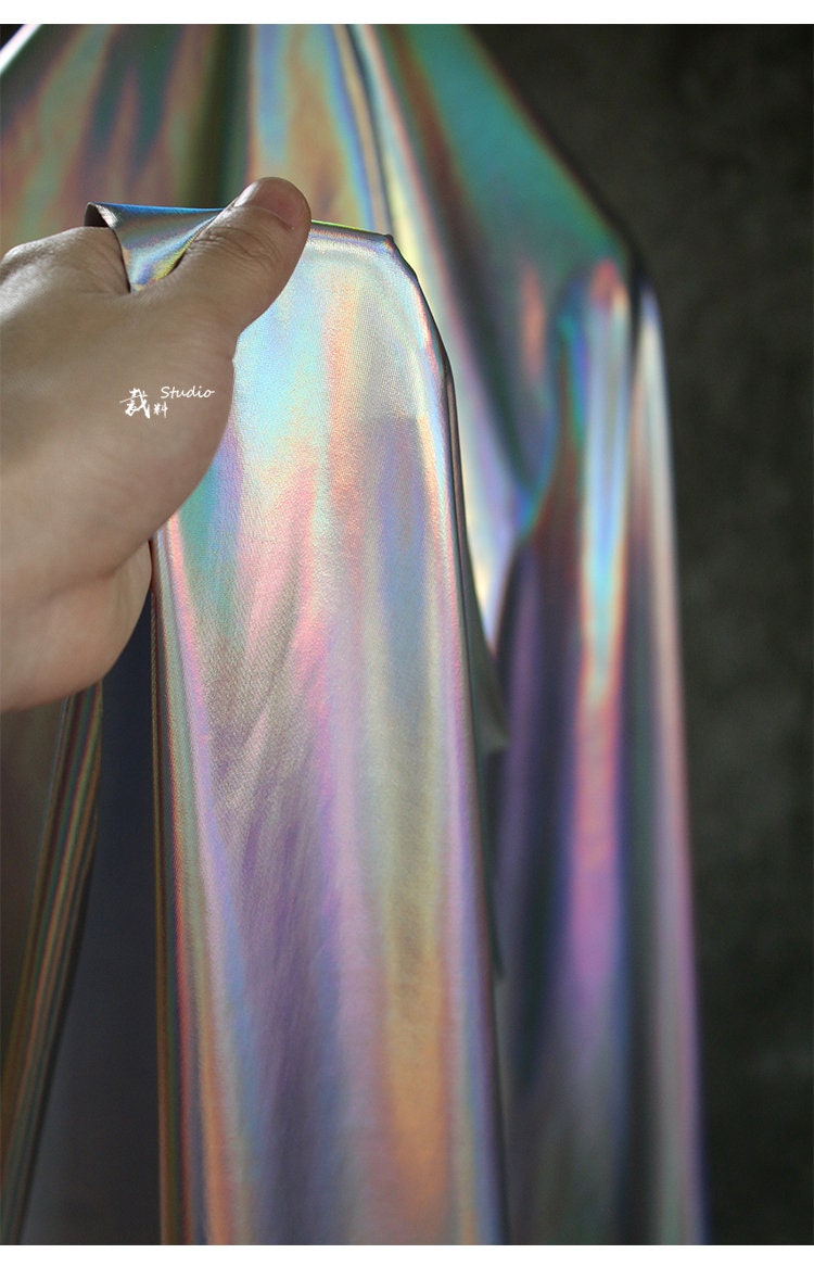 Metallic Iridescent Fabric: 55" Wide Stretch Knit, Sold by the Yard