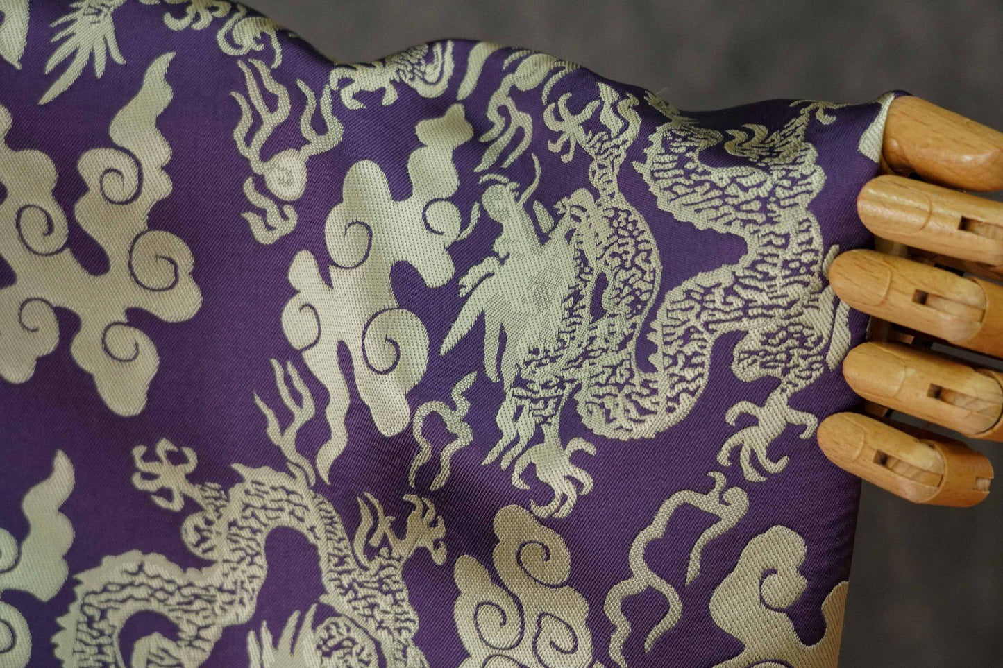 Traditional Chinese Cloud & Dragon Jacquard Brocade Fabric ��� Cushion / Pillow Materi"Wide