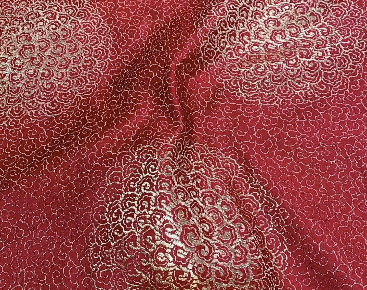 Cloud Brocade Fabric: Silk Rayon Jacquard, Costume Dress Material (59"W)