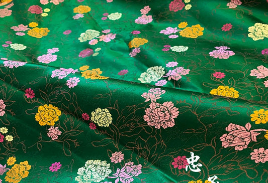 Tissu brocart de soie : motif pivoine, tissu à coudre en rayonne de 89 cm de large