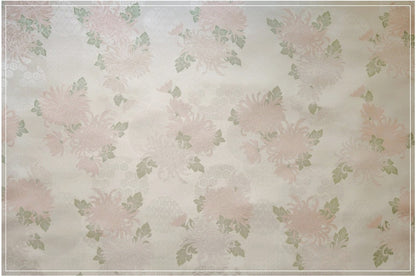 Tissu jacquard brocart pivoine rose pâle - Style palais rétro