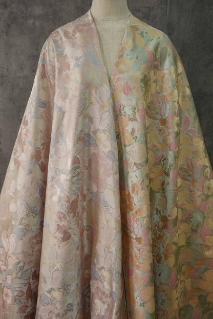 Floral Jacquard Fabric: Oil Painting Style, 58" Wide - By The Meter