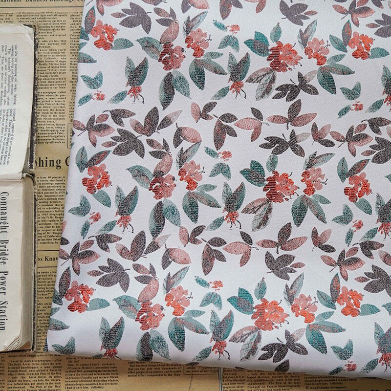 Japanese Flower Jacquard Woven Fabric: Embossed Upholstery, Costume, Handbag (59"W)