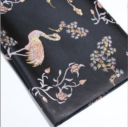 Gold Thread Damask Jacquard Fabric: Metallic Brocade, 57"W