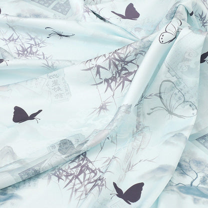 Ancient Pattern Tea Silk Fabric: 59"W Satin Upholstery & Costume
