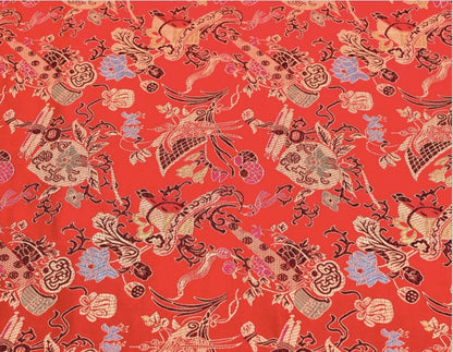 Eight Immortals Brocade Fabric: 59"W Rayon Upholstery & Sewing