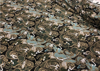Dragon Jacquard Brocade Fabric: 57"W Silk Blend Damask