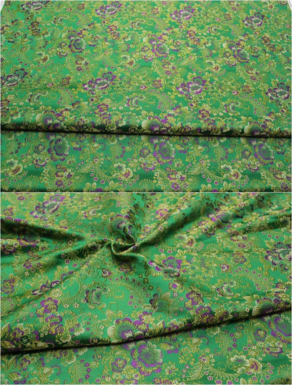 Cherry Blossom Jacquard Brocade Fabric: 29.5" Wide Silk Rayon Blend