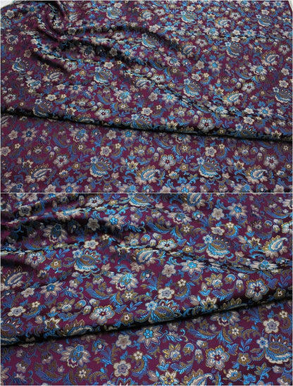 Floral Brocade Fabric: Silk Rayon Blend, Cheongsam Qipao Material (29.5" Wide)