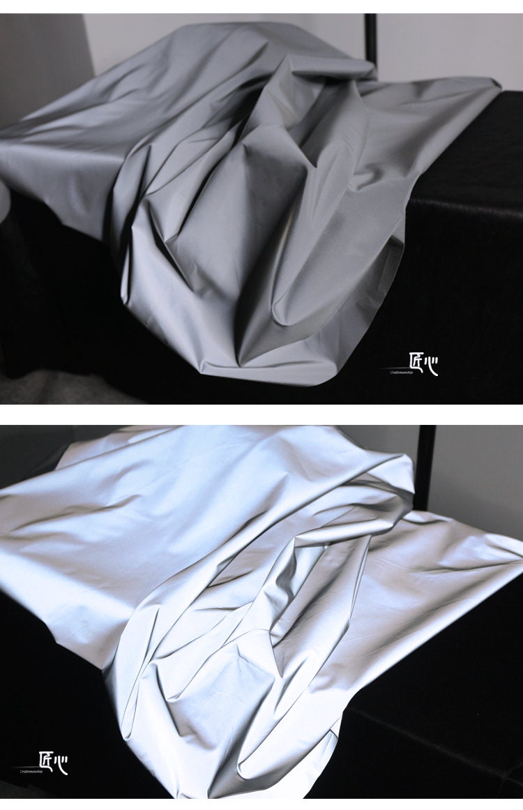 High Visibility Reflective Fabric: Silver Luminescent Polyester