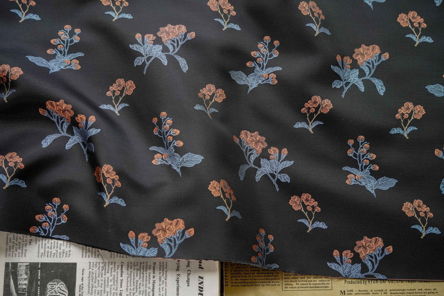 Floral Rayon Blend Fabric: Bohemian Upholstery, Costume, Handbag - 65"W
