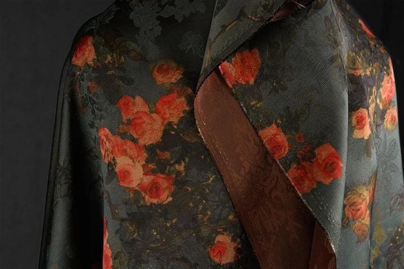 Black Rayon Shantung Fabric: Upholstery, Costume, Decor - 55"W