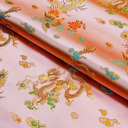 Dragon & Phoenix Brocade Fabric: Auspicious Upholstery, Costume, Decor