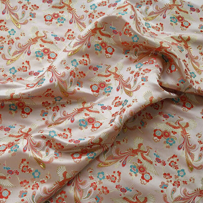Phoenix Bird Brocade Fabric: 60"W Jacquard Satin, Home Decor Sewing Fabric
