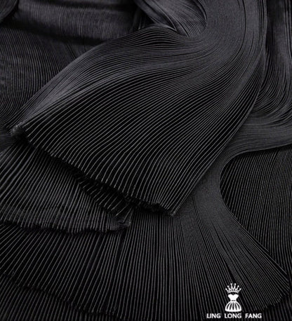 Pleated Chiffon Fabric: Hand-Pressed Texture, 56" Wide, 4 colors