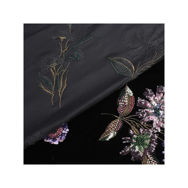 3D Floral Beaded Silk Jacquard Fabric: Wedding Dress, Evening Wear