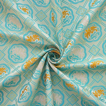 Magnolia Brocade Fabric: Bean Green Chinese Rayon Blend, 64"W