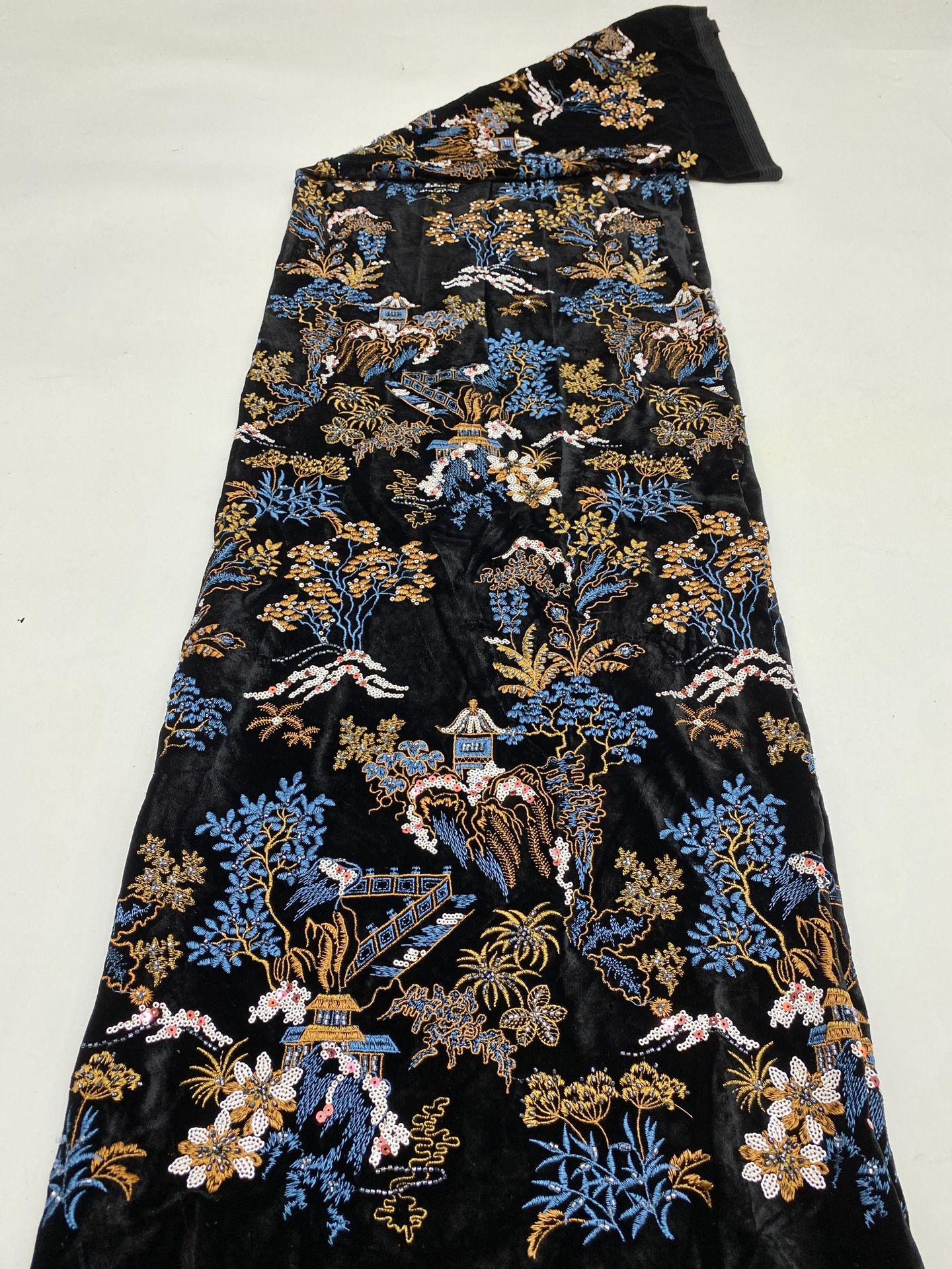 Beaded Sequin Embroidery Fabric with Velvet Base ��� DIY Dressmaking, Gowns, Costum"Wide