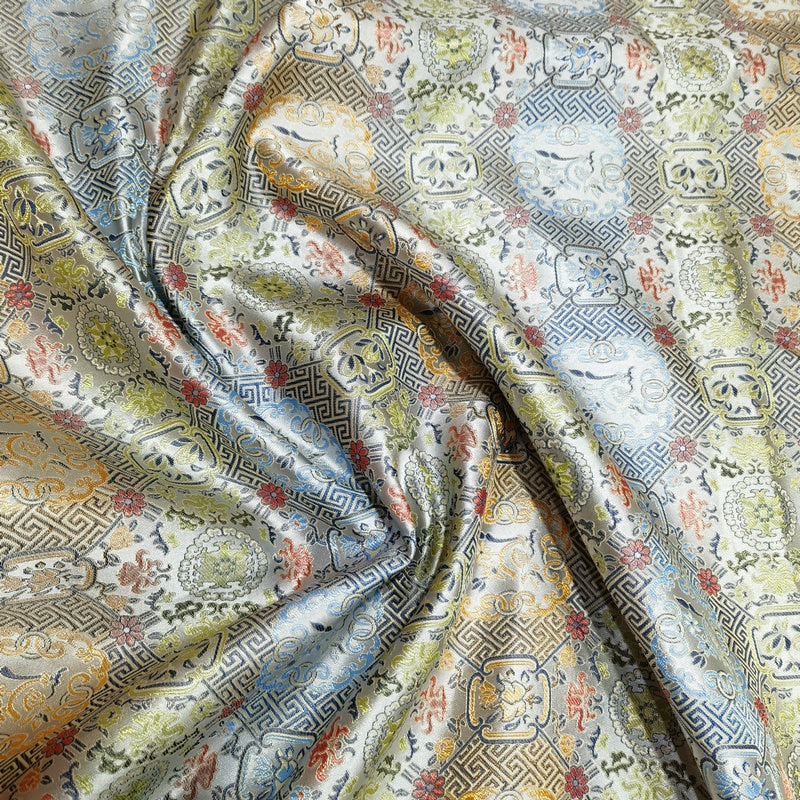 Mongolian Brocade Fabric: 59"W Rayon Cheongsam, Robe, Upholstery