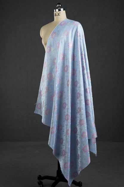 Dunhuang Lotus Brocade Fabric: 59"W Floral Sewing Material