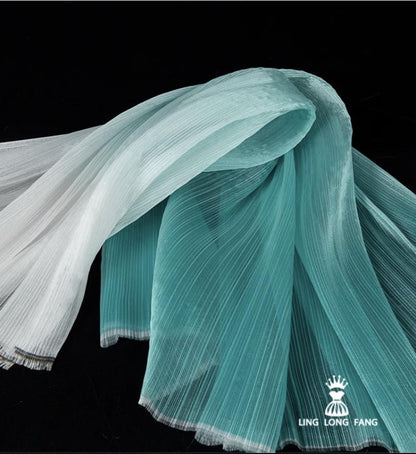 Shiny Crinkle Organza Fabric: 55" Wide Pleated Texture - Wedding & Gown Design