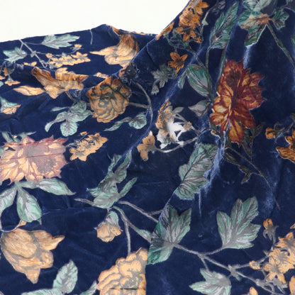 Burnout Floral Velvet Fabric: Viscose Rayon Blend, 55" Wide